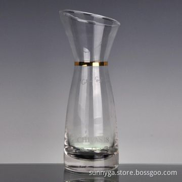 Wine Decanter with Slant Top, Heavy Bottom, Golden Decal Neck and Chivas 18 Logo